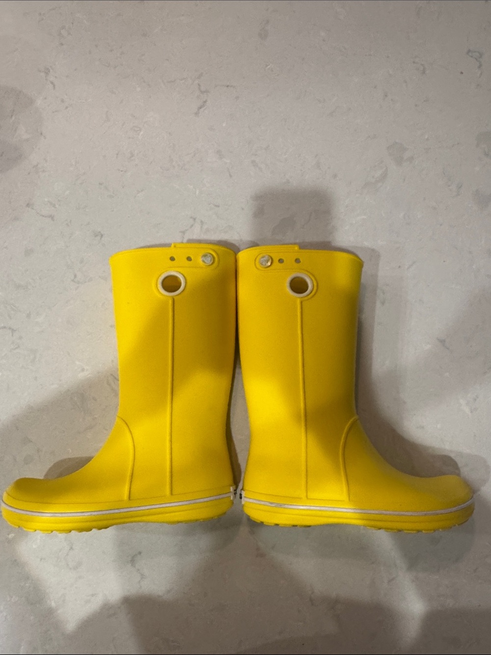 CROCS Kids Crocband Jaunt Bright Yellow Tall Waterproof Rain Boots Size 5W - Picture 7 of 7